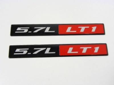 GM PERFORMANCE LT1 5.7L V8 ENGINE FENDER EMBLEMS BADGES