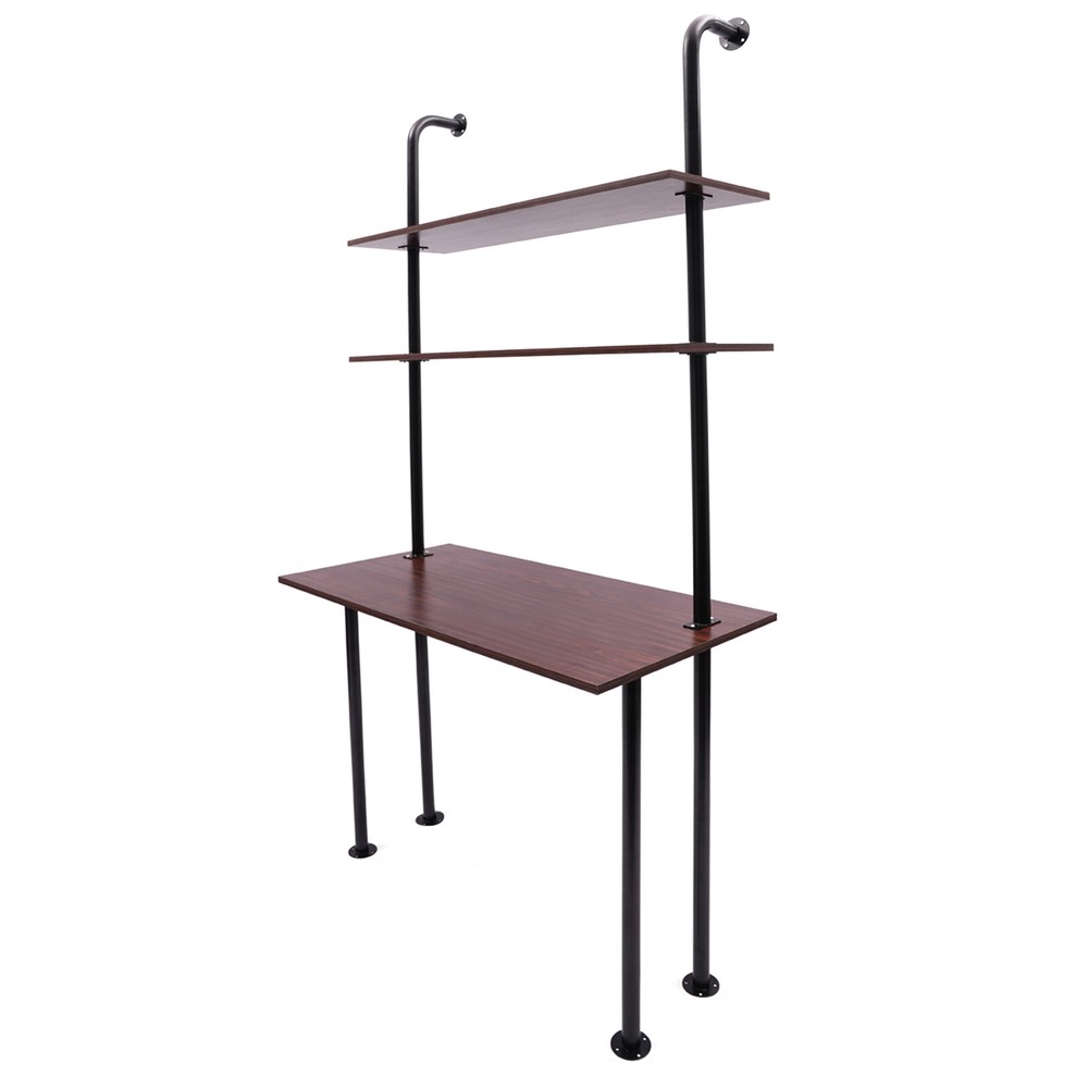 3 Tier Iron Wall Mounted Desk Wall Mount Computer Writing Table Wall Organizer