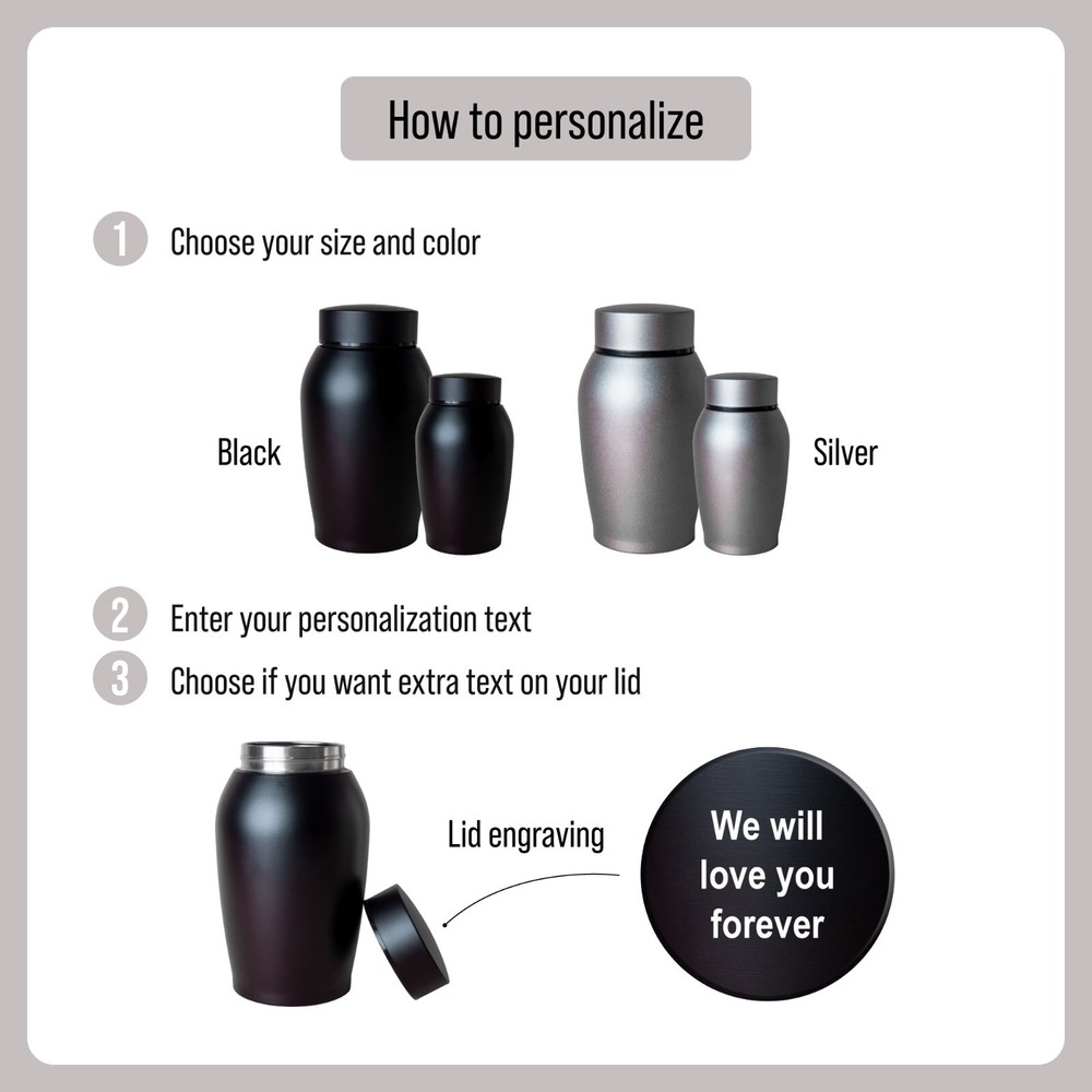 Personalized Cremation Keepsake Human or Pet Ashes Urn Waterproof with Airtight