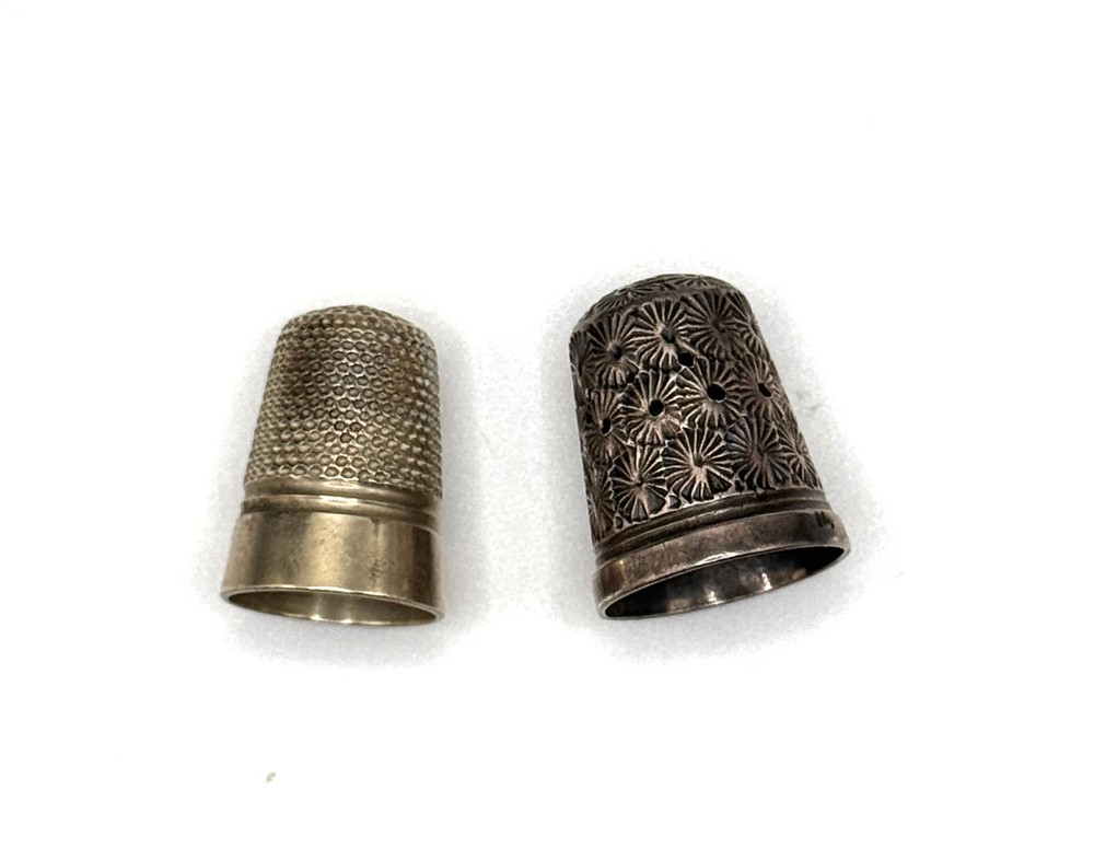 2  Vintage Sterling Silver Thimbles