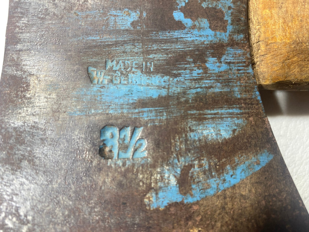 UNBRANDED - DOUBLE BIT AXE WTH ORIGINAL HANDLE "Marked 3 1/2 "