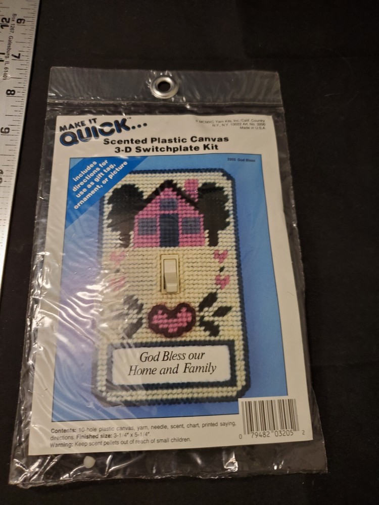 Vintage Make It Quick Scented Plastic Canvas 3-D Switchplate Kit Sealed