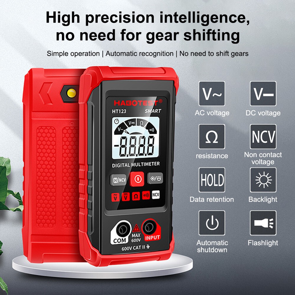 Digital Multimeter Electrical Auto-Ranging Voltmeter Non-Contact Voltage Tester
