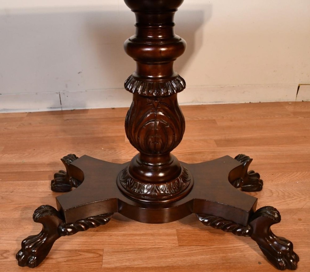 1910s Antique American Empire solid Mahogany flip-top Game table / console table