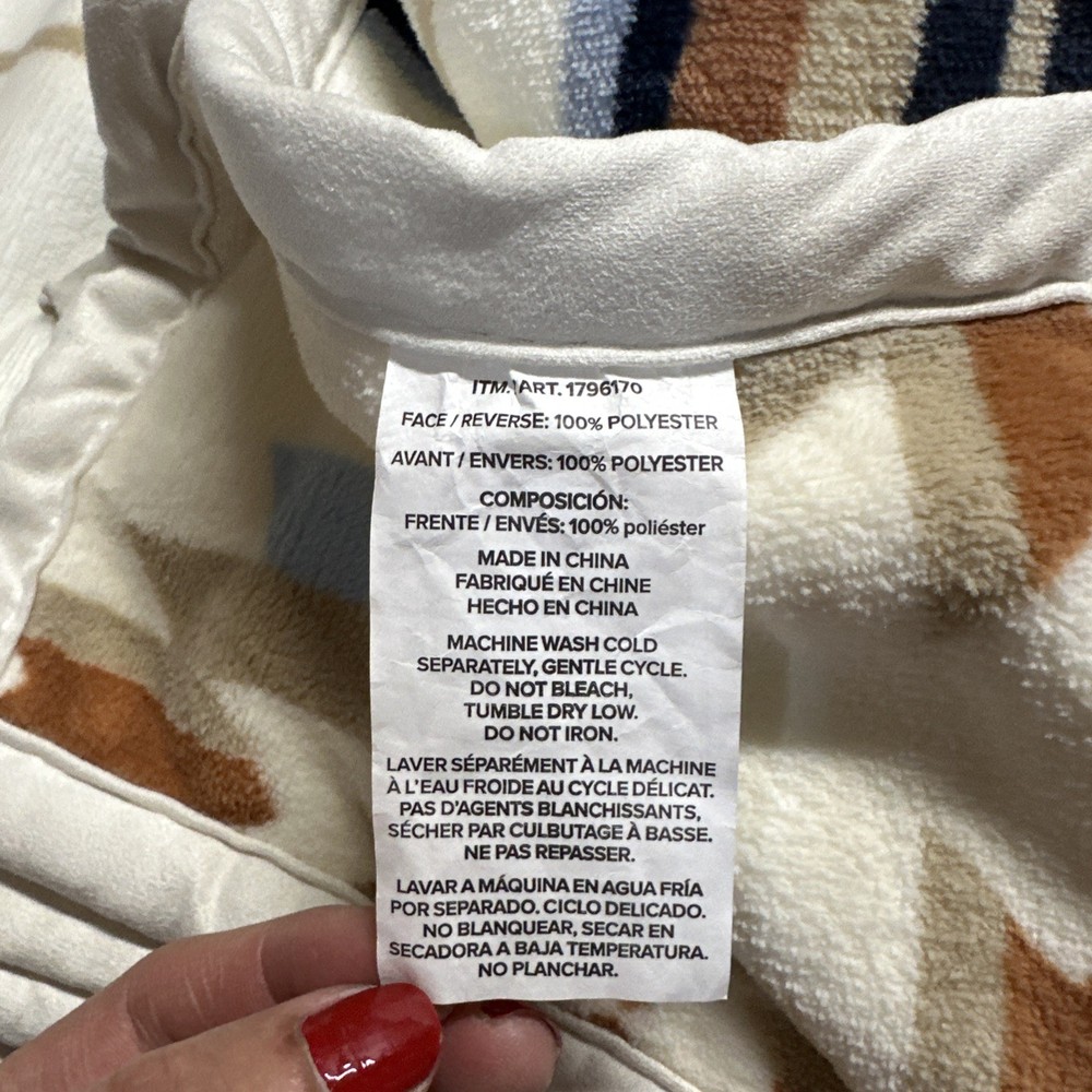 Pendleton Reversible Plush Throw-50x70in Savanna Stripe 100% Polyester
