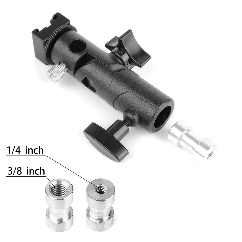 Updated Version Flash Bracket-Light Stand Flash Mount Cold Shoe Flash Stand P...