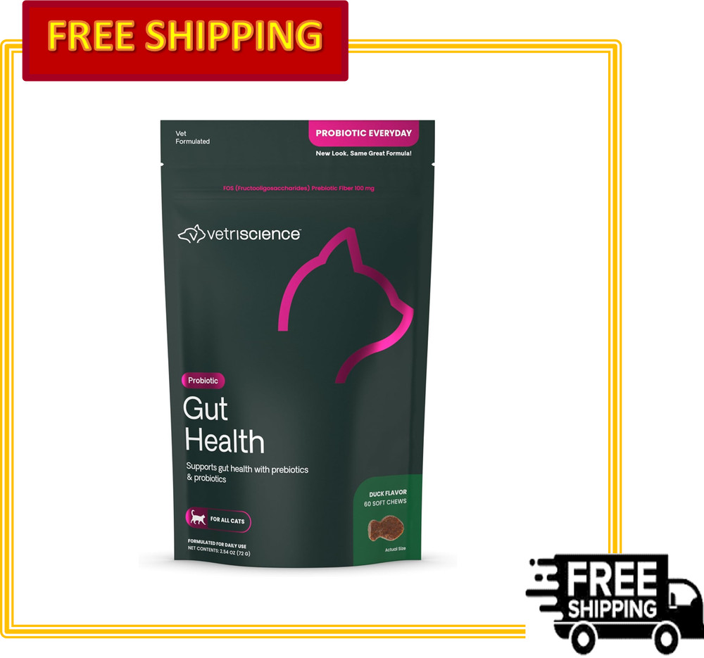 Vetriscience Probiotic Digestive Support Supplement for Cats, 60 Bite Sized Chew