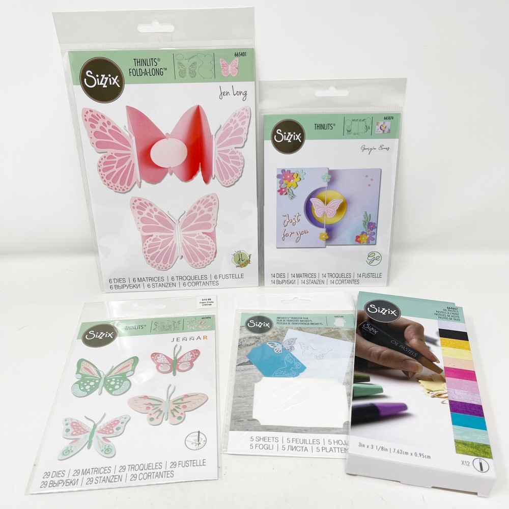 Sizzix Thinlits Butterfly Cutting Dies Bundle Oil Pastels NEW