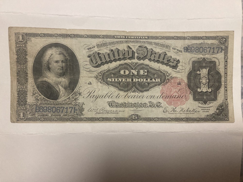 1886 $1.00 silver certificate Martha Washington