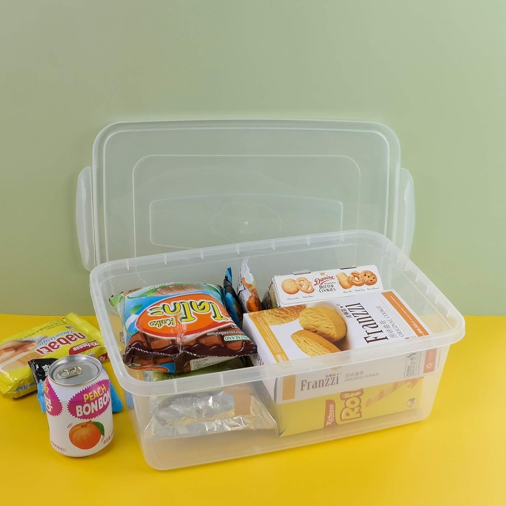 14-Quart Clear Storage Box with Lid Plastic Locking Box/Container