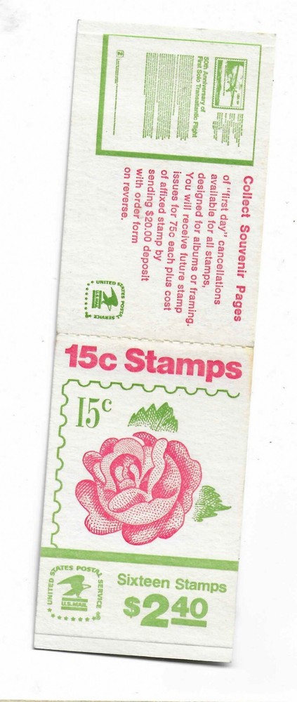 US Stamp #1737/BK134 Complete Booklet 2 Panes with Vertical Perf Shift
