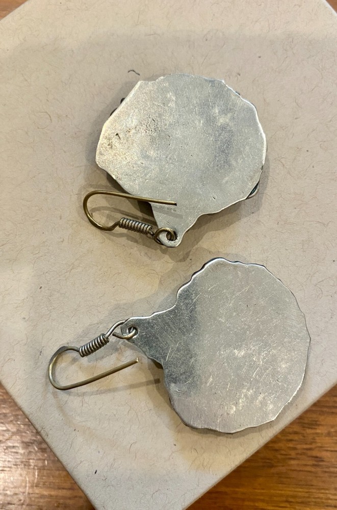 Unique MEXICAN SILVER EARRINGS with precious stones
