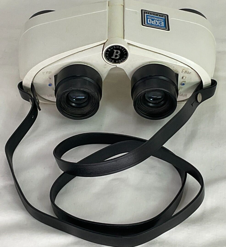 Vintage Bushnell Expo Extra Power Thumb Focus Binoculars with Strap