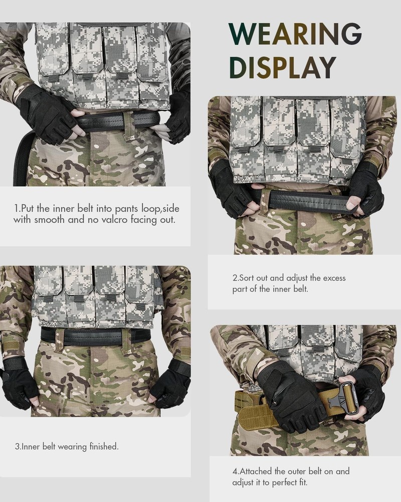 Tactical Molle Rigger Combat Belt 2" Adjustable Quick Release Heavy Duty Gear