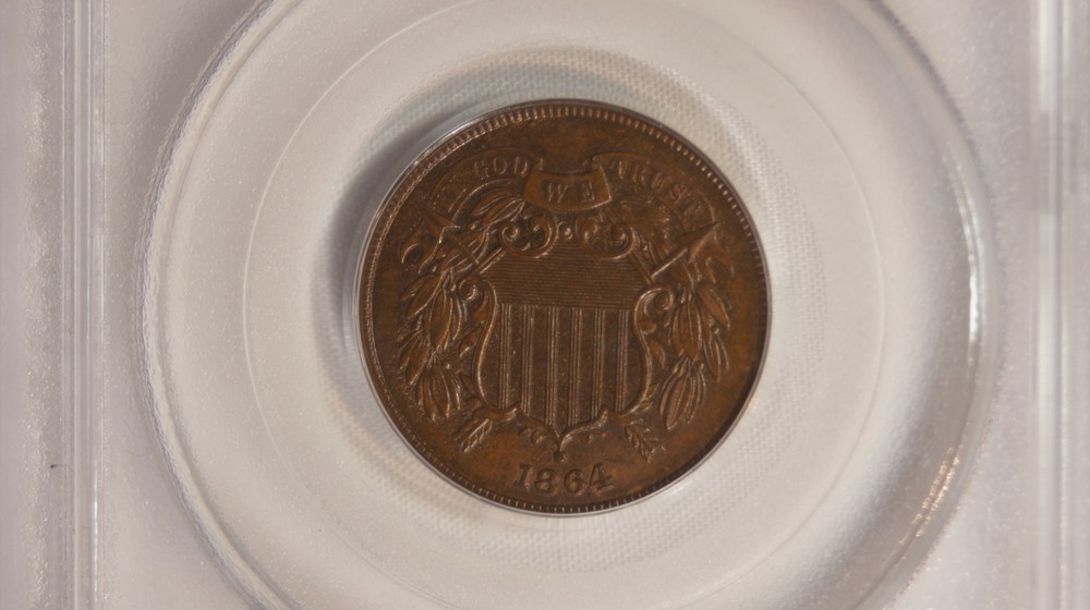1864 2 Cent Coin -PCGS MS64BN