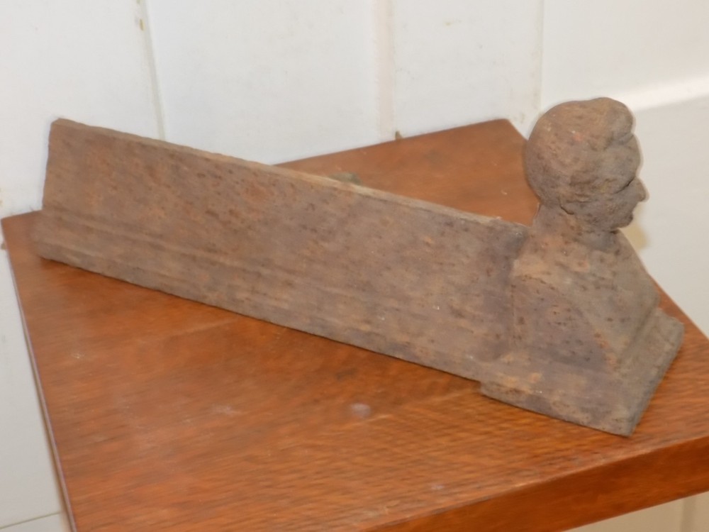 Vintage Cast Iron Figural Male Bust Boot Scraper
