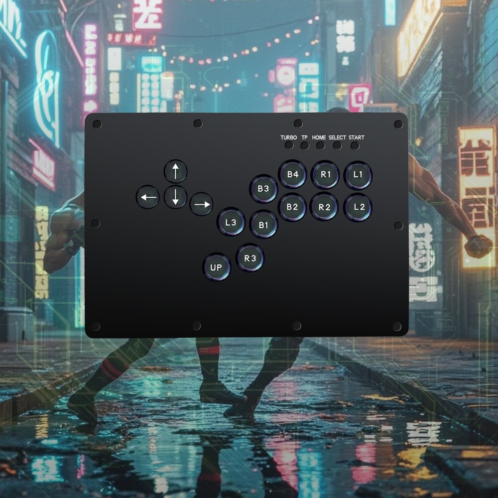 15 Buttons Hitbox Fighting Arcade Game Controller Leverless Games Console