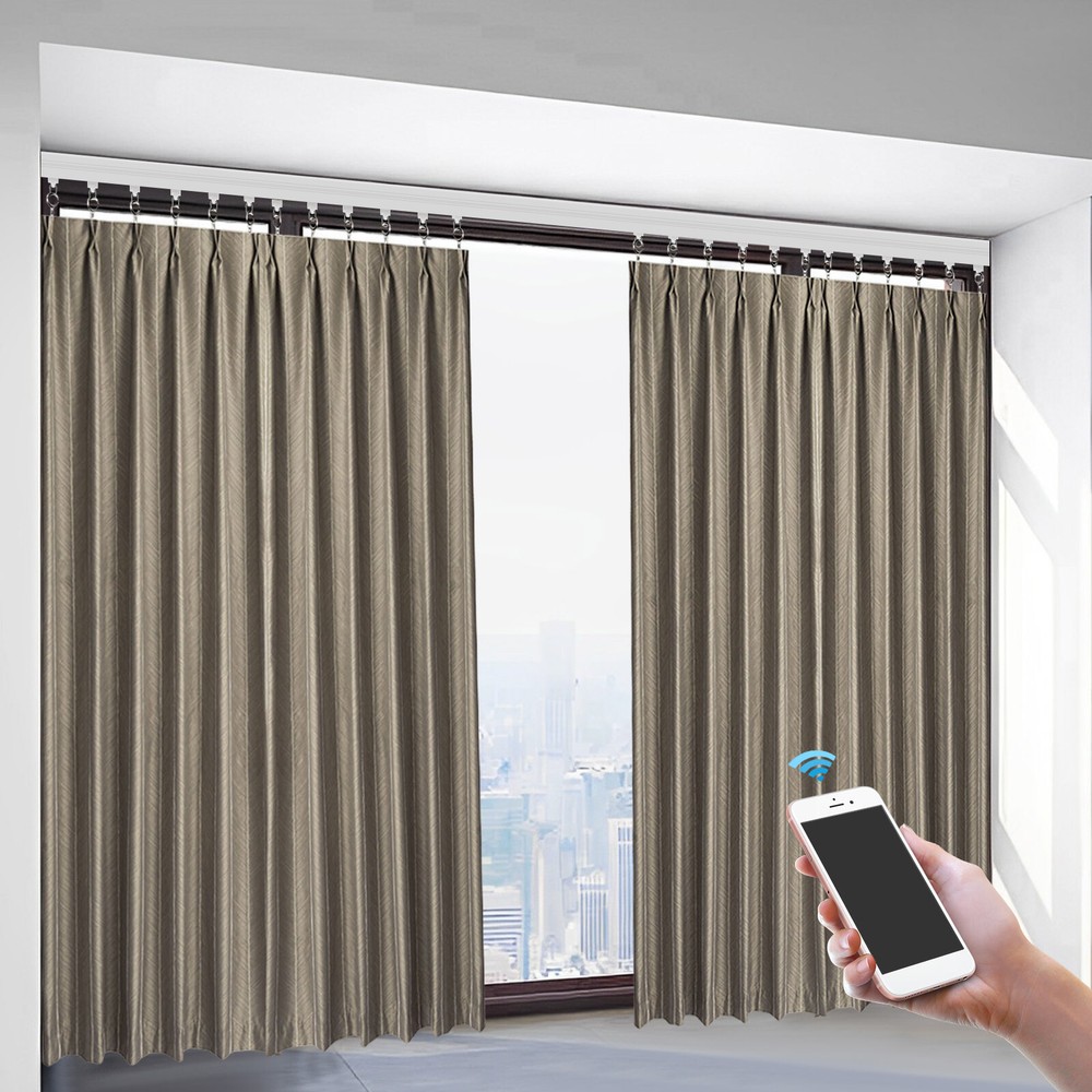 Smart Motorized Curtain Track with Remote Control, Voice Control Compatible