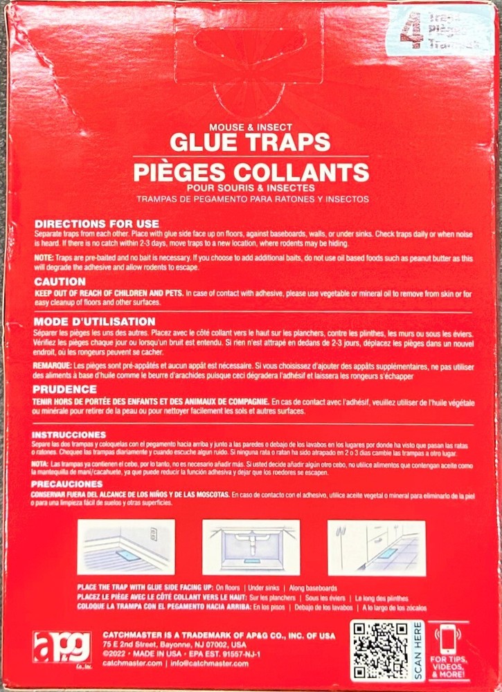 Catchmaster Mouse & Insect Glue Traps box of 4