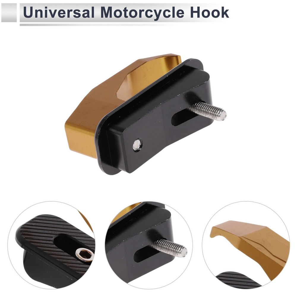 Alluper Alloy Motorcycle Hook for Minio Rectangular 1 Set Earth Yellow