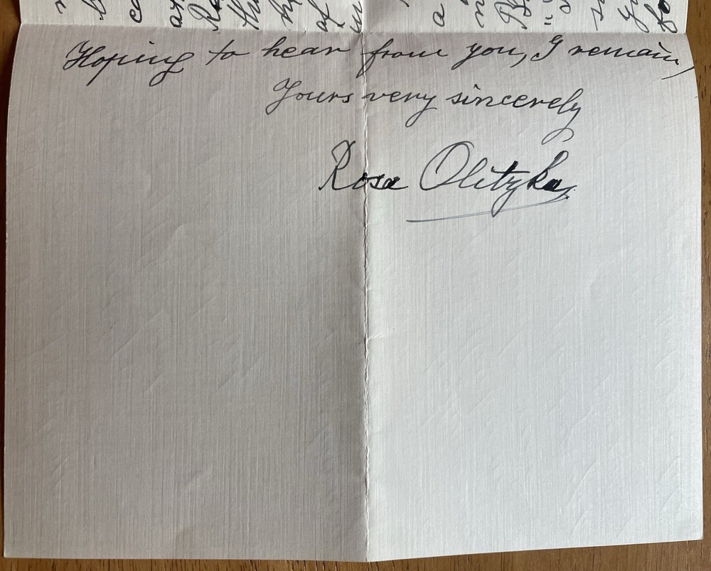 German Opera Singer Rosa Olitzka Autograph Letter (Good Content)