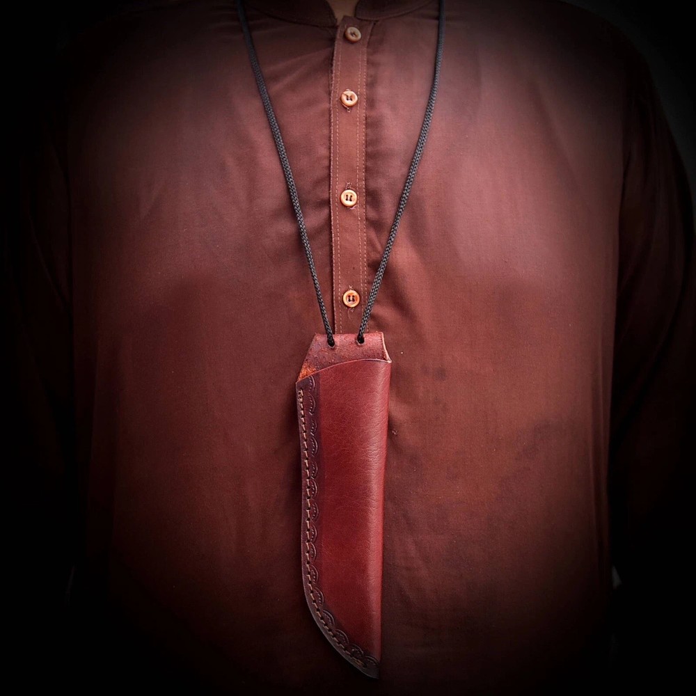 Custom Engraved Pure Leather Belt Loop Sheath for Fixed Blade & Skinner