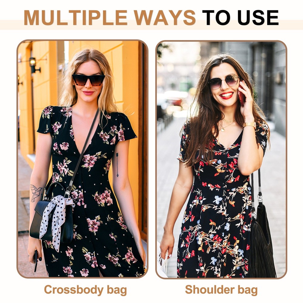 Crossbody Replacement Chain Strap, 120cm Thin Soft PU Strap (Black)