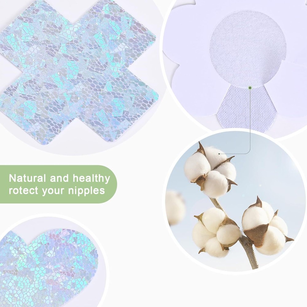 Disposable Nipple Covers Multi Design Stickers White