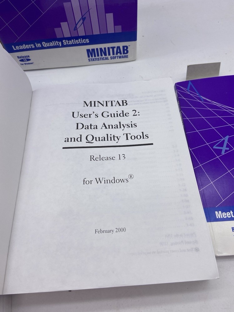 Statistical Software - Minitab 13 BOOKS MANUALS ONLY NO DISCS