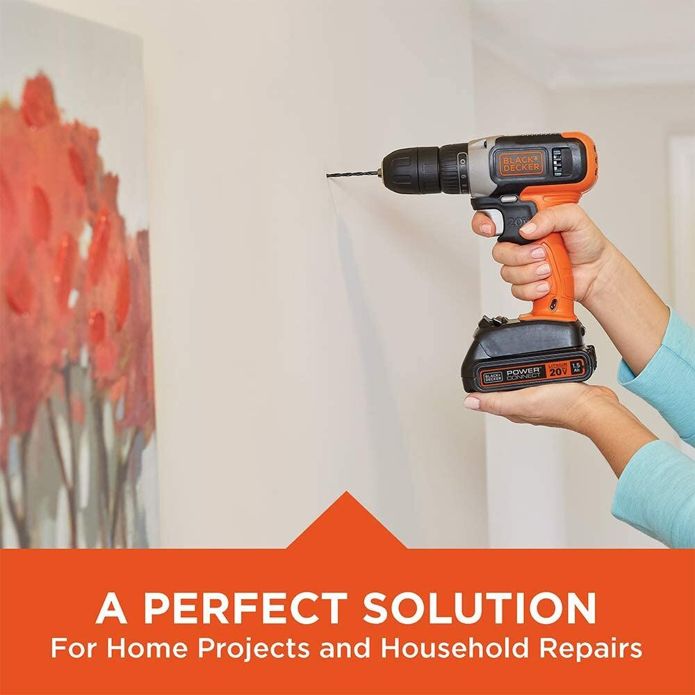 BLACK+DECKER 20V MAX* Drill Hand Tool and Accessory Home Project Kit- BCKSB62C1