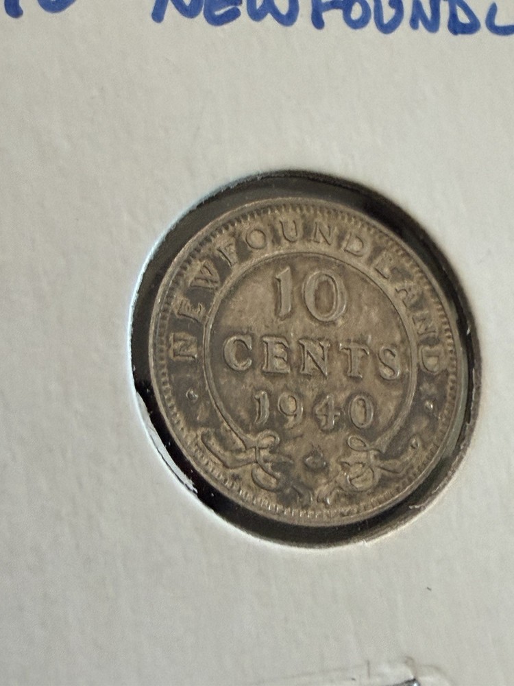 1940 Newfoundland 10 Cents Silver Nice Grade