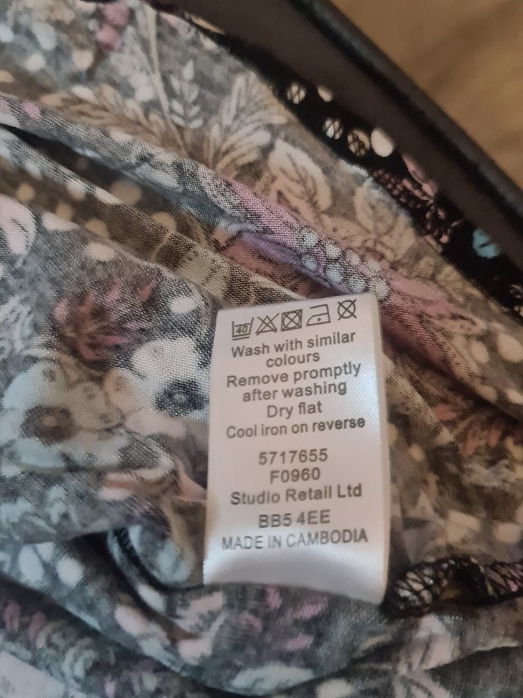 2PK STUDIO TOPS BLACK AND MULTICOLOURED SIZE 16-18