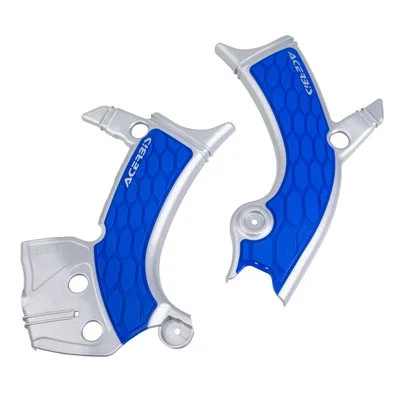 Acerbis X-Grip Frame Guards - Silver/Blue - Plastic