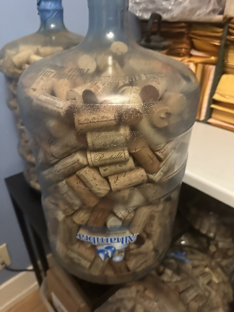 Used Wine Corks 5 Gallon Container
