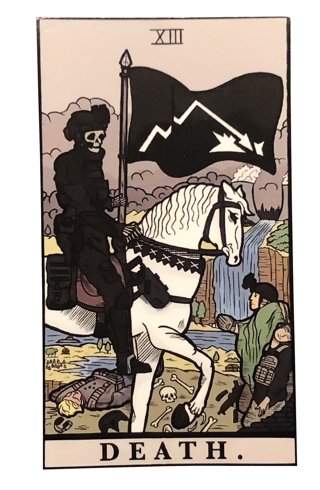 Task Force Doomer Death Tarot Card Sticker Forward Observations Group TFD