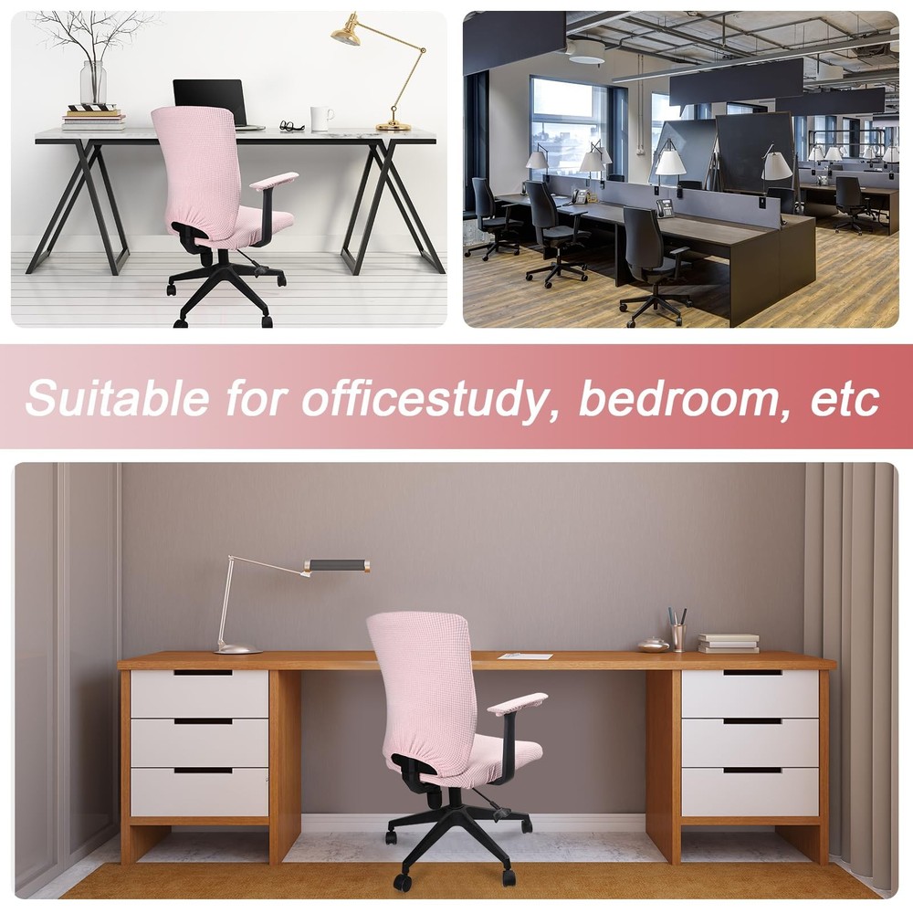 Tallew 8 Pcs Office Chair Covers Set Computer Universal Protective Stretchable C