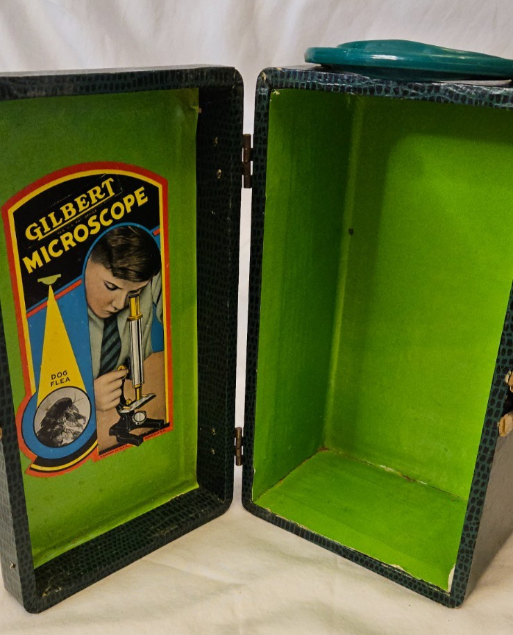 Vintage Gilbert S-15 Microscope & slides with Case