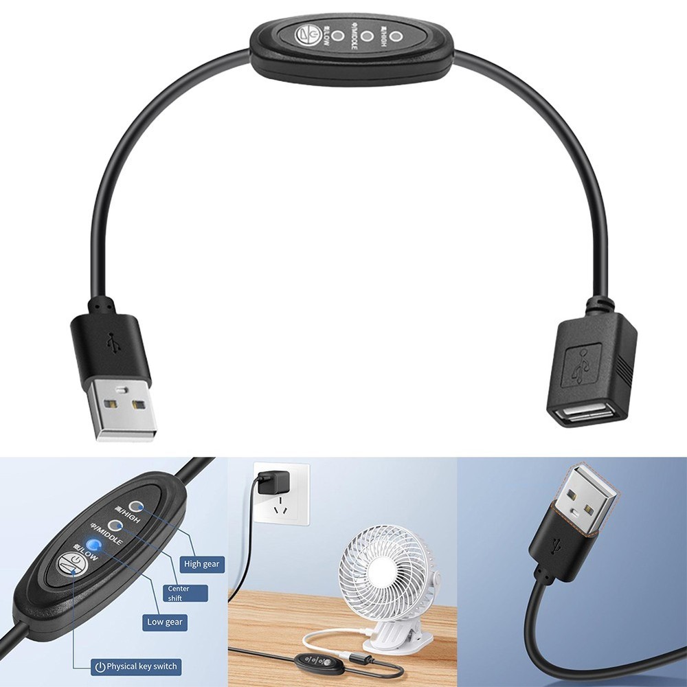 5V USB Power Control Line with Three Speeds for Small Fans and Electronics
