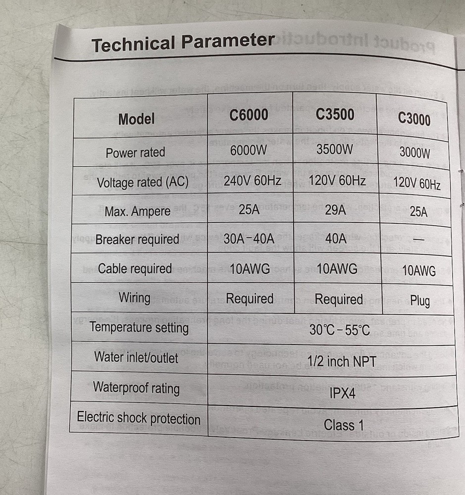 LECLOC Under Sink Tankless Water Heater Electric 3.5kW 120V, Enlarged LED Digita