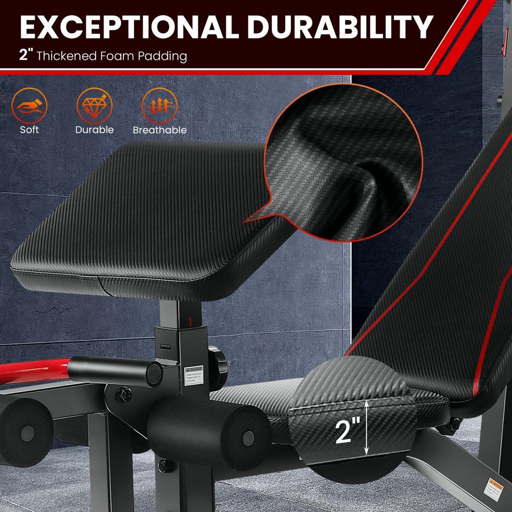 Olympic Adjustable Foldable Weight Bench for Home Gym Strength Training Workout