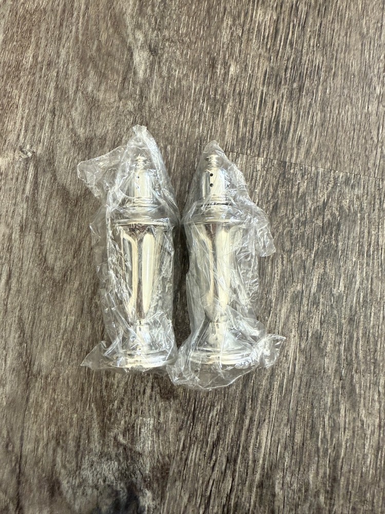 Never Used Vintage EMPIRE Sterling Silver Weighted Salt & Pepper Shakers