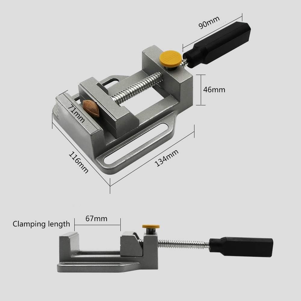 Aluminum Mini Vise Drill Press Clamp with Quick Release & Non-Slip Handle