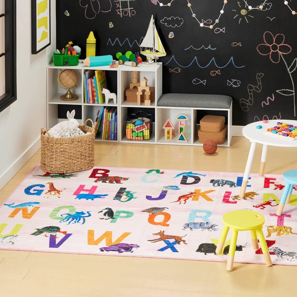 Home Dynamix Eric Carle Elementary Pink 35" x 51", Pink/Blue
