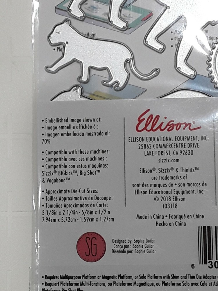 Sizzix Thinlits 663364 Party Cats 11 die set by Sophia Guilar. NIP