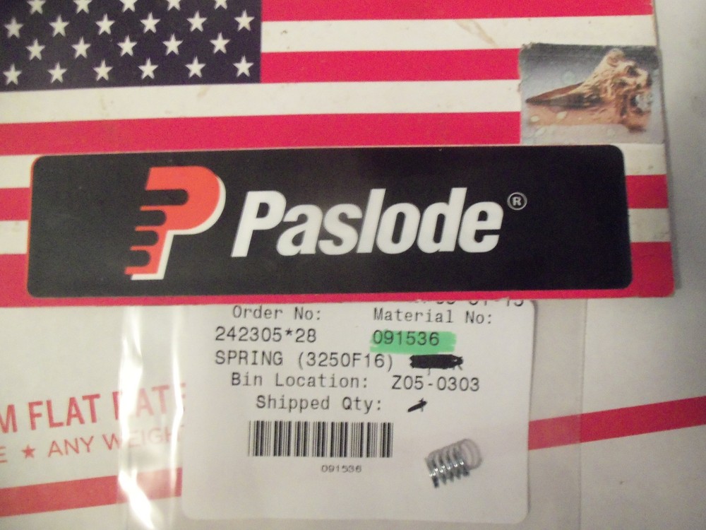 "GENUINE"  Paslode # 091536  SPRING-SINGLE