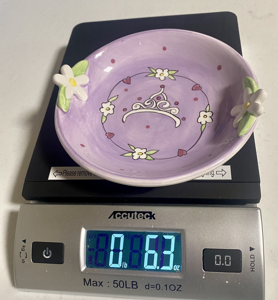 Spring Easter Purple Ceramic Candy Dish Russ Berrie 5.5”