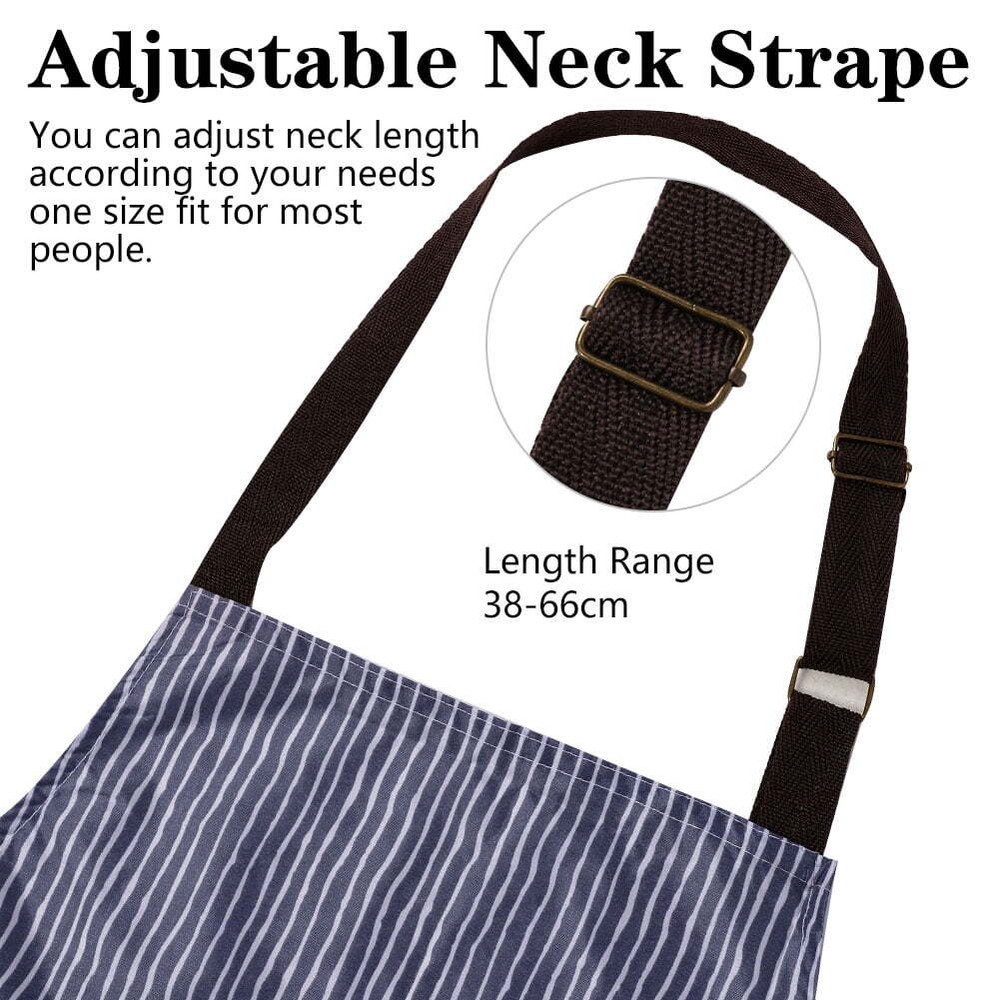 3 Adjustable Aprons Waterproof 2 Pockets Baking Household Cleaning