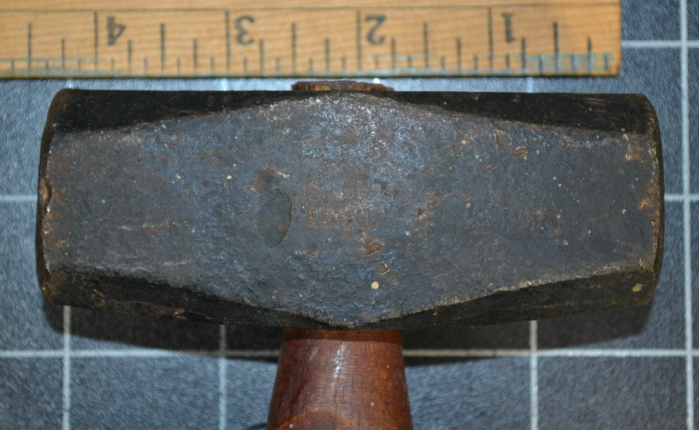 PLUMB LEADER - 3# - ENGINEERS HAMMER - DOUBLE FACED - MARKED HANDLE - ORIGINAL