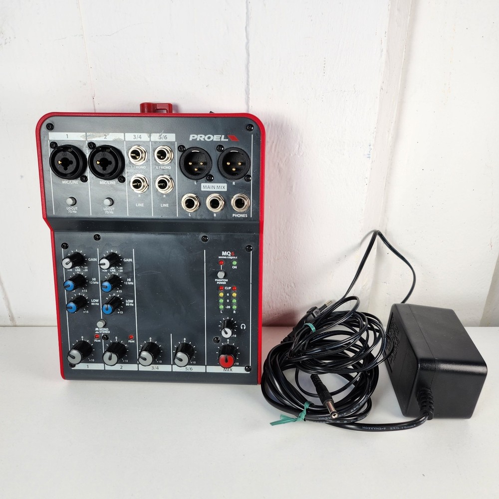 Proel Mq6 6-Input 2-Bus Compact Analog Mixer