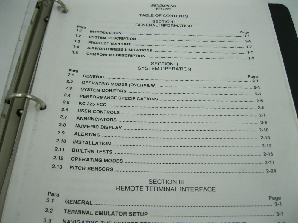 Bendix King KFC-225 Manual